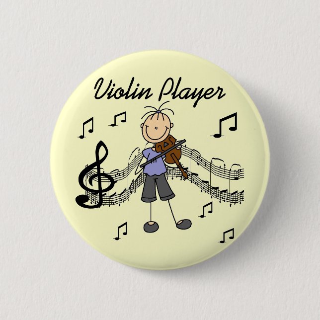 Girl Violin Player Tshirts and Gifts Pinback Button (Front)