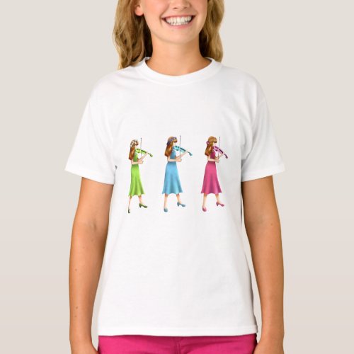 Girl Violinist violin player playing music T_Shirt