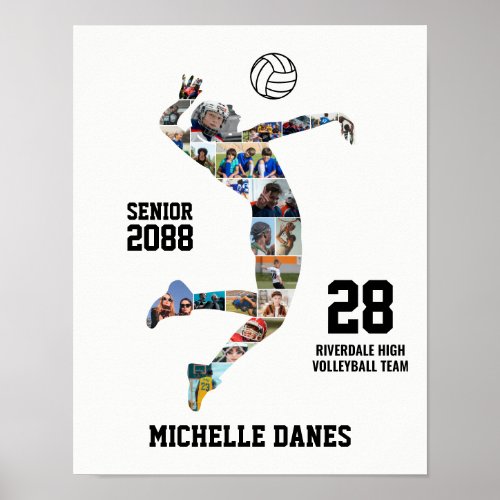 Girl Volleyball Player Custom Sports Photo Collage