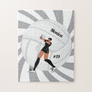 Girl Volleyball Player Kid Name Jersey Team Number Jigsaw Puzzle