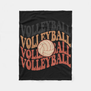 Girl Volleyball T Shirt Teen Women Mom Cute Groovy Fleece Blanket