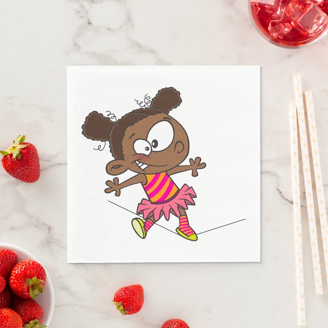 Girl Walking A Tightrope Napkins (Creator Uploaded)