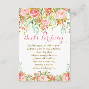 Girl Watercolor Book Request Card  Books For Baby Invitation by YourMainEvent at Zazzle