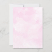 Girl Watercolor Pink Gold Teddy Bear Baby Shower Invitation (Back)