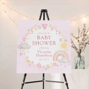 Girl Watercolor Rainbow Baby Shower Foam Board