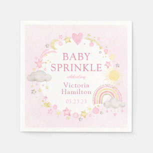 Girl Watercolor Rainbow Baby Sprinkle Napkins