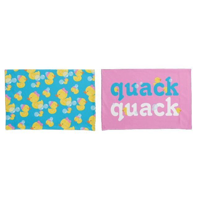 Girl Watercolor Rubber Duck Pillowcase Set (Front-Set)
