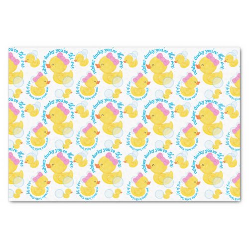Girl Watercolor Rubber Ducky Youre the One Party Tissue Paper