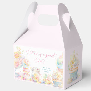 Girl Watercolor Sweets Sweet One First Birthday Favor Boxes