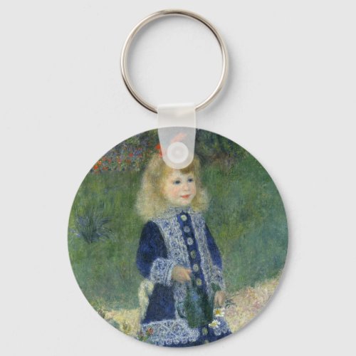 Girl Watering Can Renoir Impressionist Painting Keychain