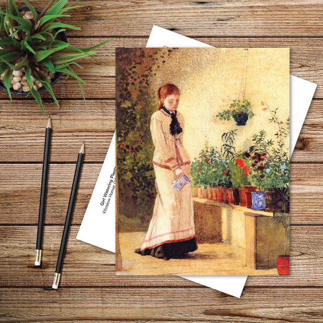 Girl Watering Plants Winslow Homer Postcard (Creator Uploaded)