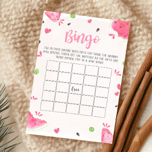 Girl Watermelon Baby Shower Bingo Game