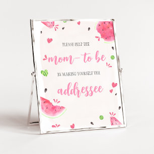 Girl Watermelon Baby Shower Envelope Station Sign