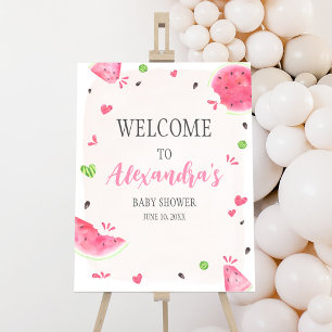 Girl Watermelon Baby Shower Welcome Sign
