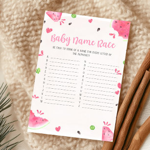 Girl Watermelon Shower Baby Name Race Game