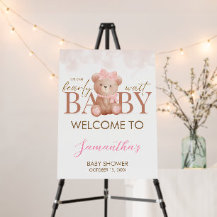 Girl We Can Bearly Wait Baby Shower Welcome Sign