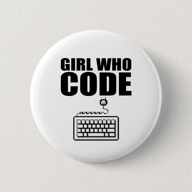 Girl who code button (Front)