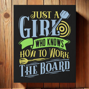 Girl Who Knows the Board - Dart Queen 16" x 20" Faux Canvas Print