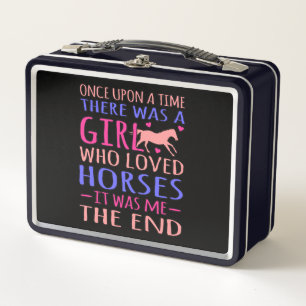 Girl Who Loved Horses Barrel Racer Horse Racing Gr Metal Lunch Box