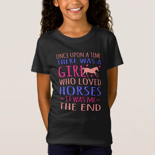 Girl Who Loved Horses Barrel Racer Horse Racing Gr T_Shirt