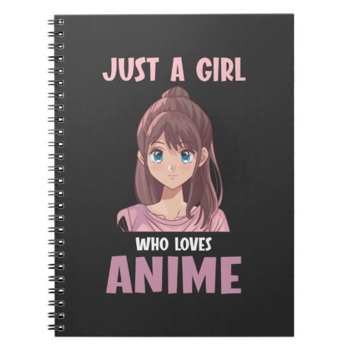 Girl Who Loves Anime lover Manga Cosplay Teen Notebook