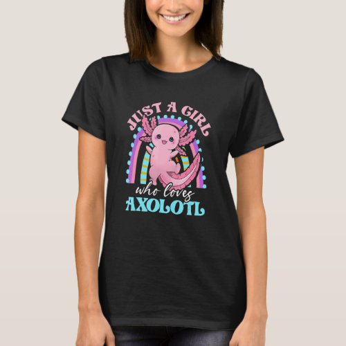 Girl Who Loves Axolotl Amphibian Aquarium Fan Axol T_Shirt