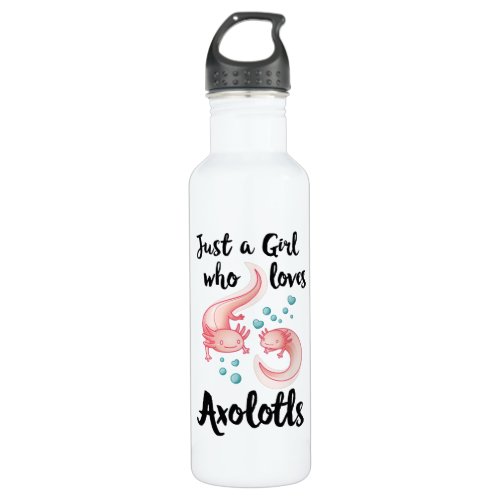 Girl who loves Axolotls Cute Axolotl Gift Women Stainless Steel Water Bottle