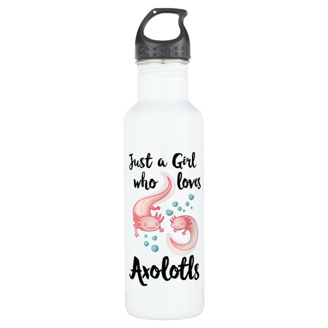 Girl who loves Axolotls Cute Axolotl Gift Women Stainless Steel Water Bottle (Front)