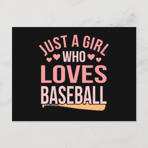 Girl Who Loves Baseball Sports Player Lover Coach Announcement Postcard