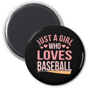 Girl Who Loves Baseball Sports Player Lover Coach Magnet