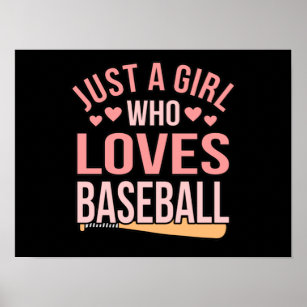 Girl Who Loves Baseball Sports Player Lover Coach Poster