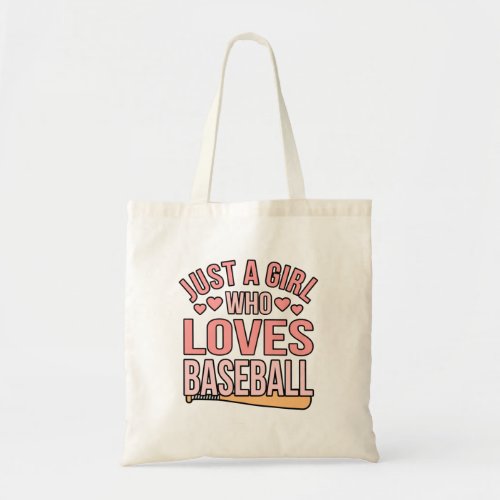 Girl Who Loves Baseball Sports Player Lover Coach Tote Bag