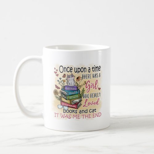 Girl Who Loves Books and Cats  Coffee Mug