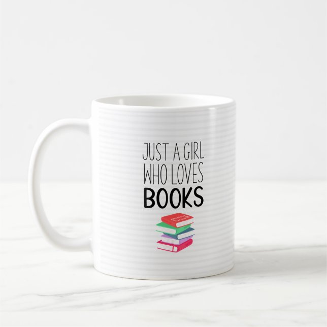 Girl Who Loves Books Coffee Mug (Left)