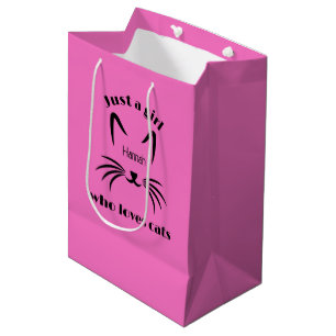 Girl Who Loves Cats Design Gift Bag