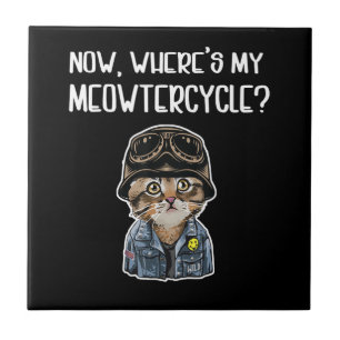 Girl Who Loves Cats Gift For Motorcycle Lovers Ceramic Tile