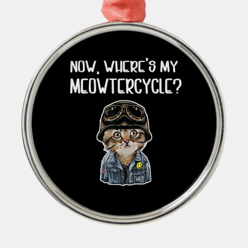 Girl Who Loves Cats Gift For Motorcycle Lovers Metal Ornament