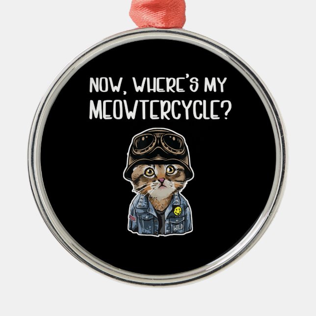 Girl Who Loves Cats Gift For Motorcycle Lovers Metal Ornament (Front)