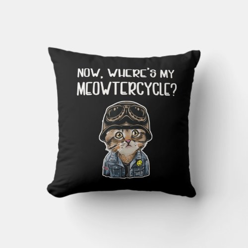 Girl Who Loves Cats Gift For Motorcycle Lovers Throw Pillow