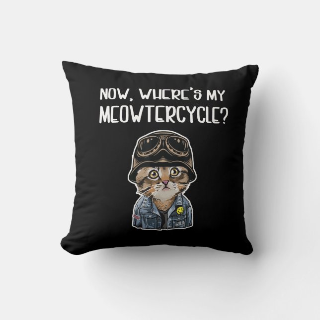 Girl Who Loves Cats Gift For Motorcycle Lovers Throw Pillow (Front)
