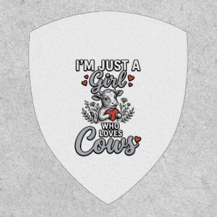 Girl Who Loves Cows Vintage Cute Cow Shirt Design_ Patch