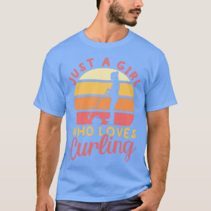 Girl Who Loves Curling Player Team Coach Curling S T-Shirt