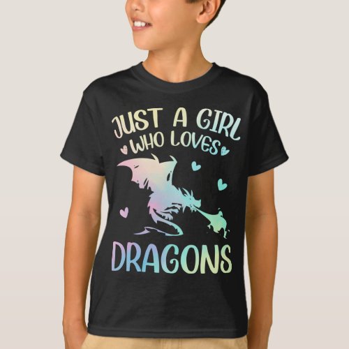 Girl Who loves Dragons T_Shirt