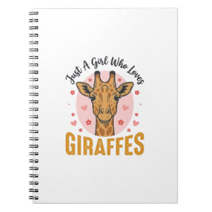 Girl Who Loves Giraffes Vintage Engraving Design_1 Notebook