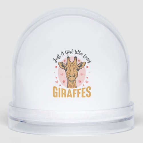 Girl Who Loves Giraffes Vintage Engraving Design_1 Snow Globe