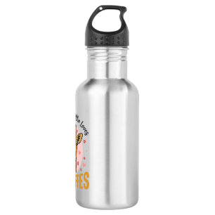 Girl Who Loves Giraffes Vintage Engraving Design_1 Stainless Steel Water Bottle