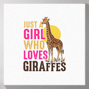 Girl Who Loves Giraffes Vintage Giraffe Shirt Desi Canvas Photo Tile