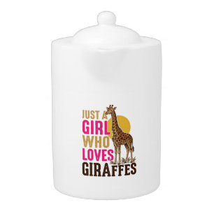 Girl Who Loves Giraffes Vintage Giraffe Shirt Desi Teapot
