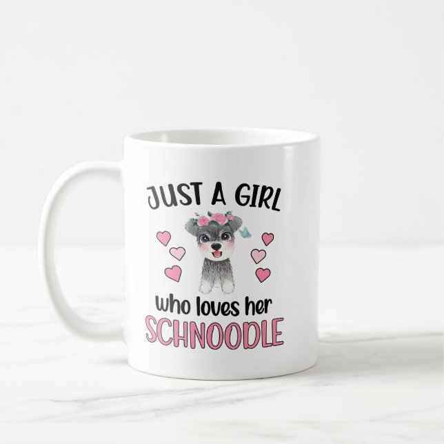 Girl Who Loves Her Schnoodle Mom 579 Coffee Mug (Left)