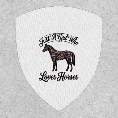 Girl Who Loves Horses Vintage Floral Horse Design Patch